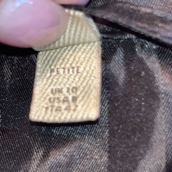 BURBERRY BRIT Classic Black on Black Plaid Trench Coat EUC - Like New size 8P - Picture 13 of 15